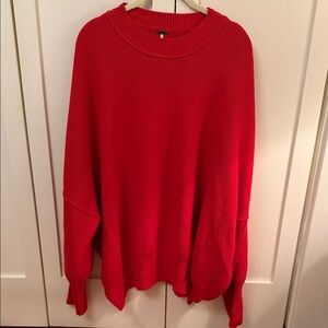 Free People Oversized Red Sweater